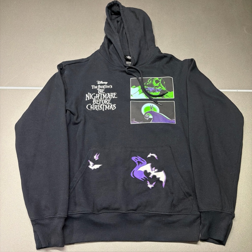 Nightmare Before Christmas Men's and Big Men's Front Back Graphic Hoodie Size XS